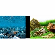 Marina Double-Sided Aquarium Background, Stoney River/Japanese Garden Scenes, 61 cm H x 7.6 m L (24 in H x 25 ft L)