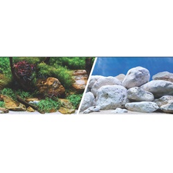 Marina Double Sided Aquarium Background, Aquatic Garden/Bright Stone, 30.5 cm X 7.6 m (12" X25 ft)