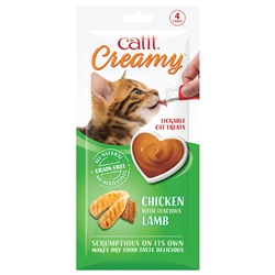 Catit Creamy Lickable Cat Treat - Chicken & Lamb Flavour - 4 Pack